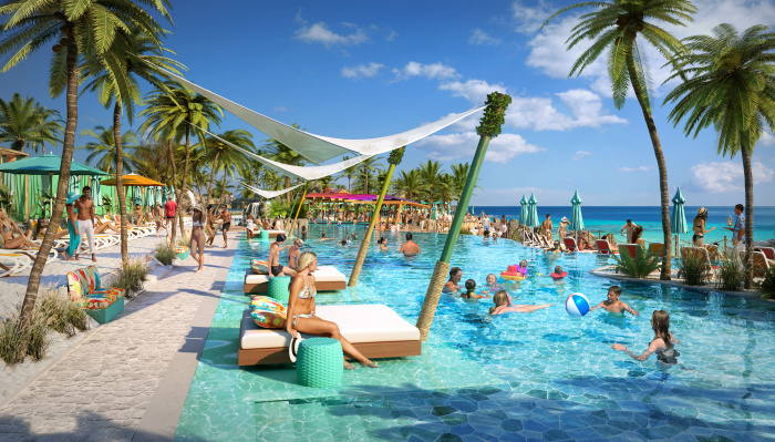 March 2023 – Royal Caribbean International’s first Royal Beach Club destination experience is moving forward with approval from The Bahamas. Opening in 2025, the 17-acre Royal Beach Club at Paradise Island will combine the spirit and striking beaches of The Bahamas with the cruise line’s signature experiences to create the ultimate beach day.