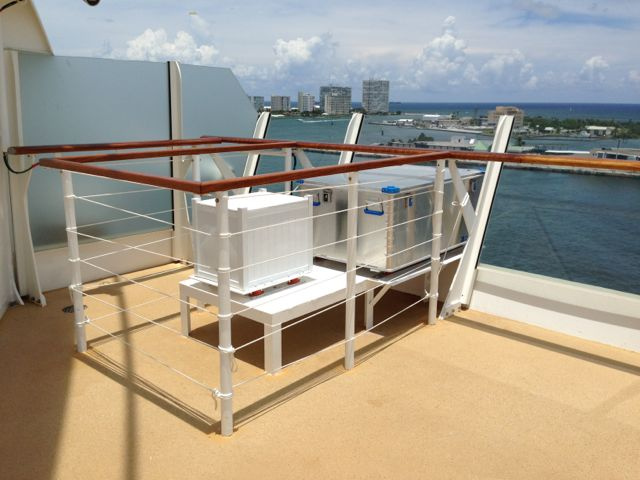 Oceanographic equipment on Royal Caribbean ship collecting data for OceanScope program